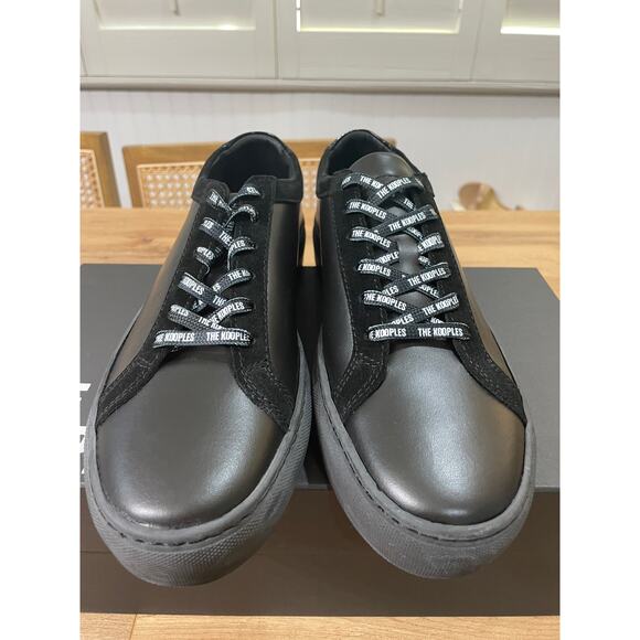 The Kooples Men's Calfskin Leather Sneakers w/ Vinyl Black Size 11 US 42 EU NIB - Picture 6 of 13